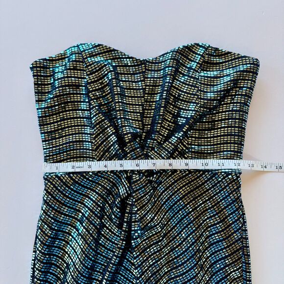 NWT Ramy Brook Black Label Daya Sequined Strapless Mini Dress in Navy Party Sz 0 - Picture 16 of 16